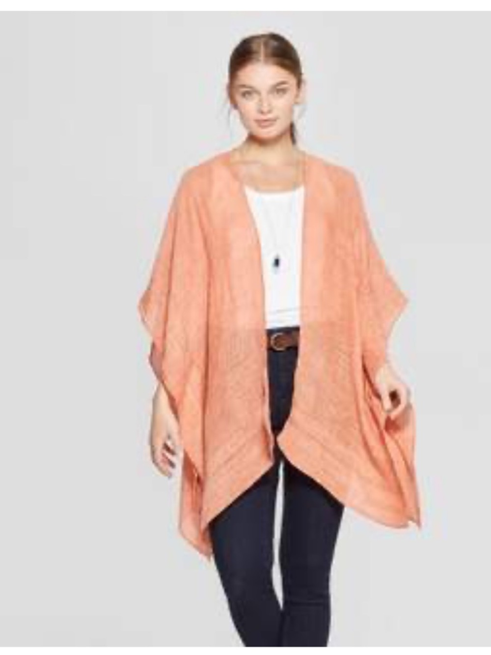 Lightweight Peach Orange Open Kimono one size universal thread